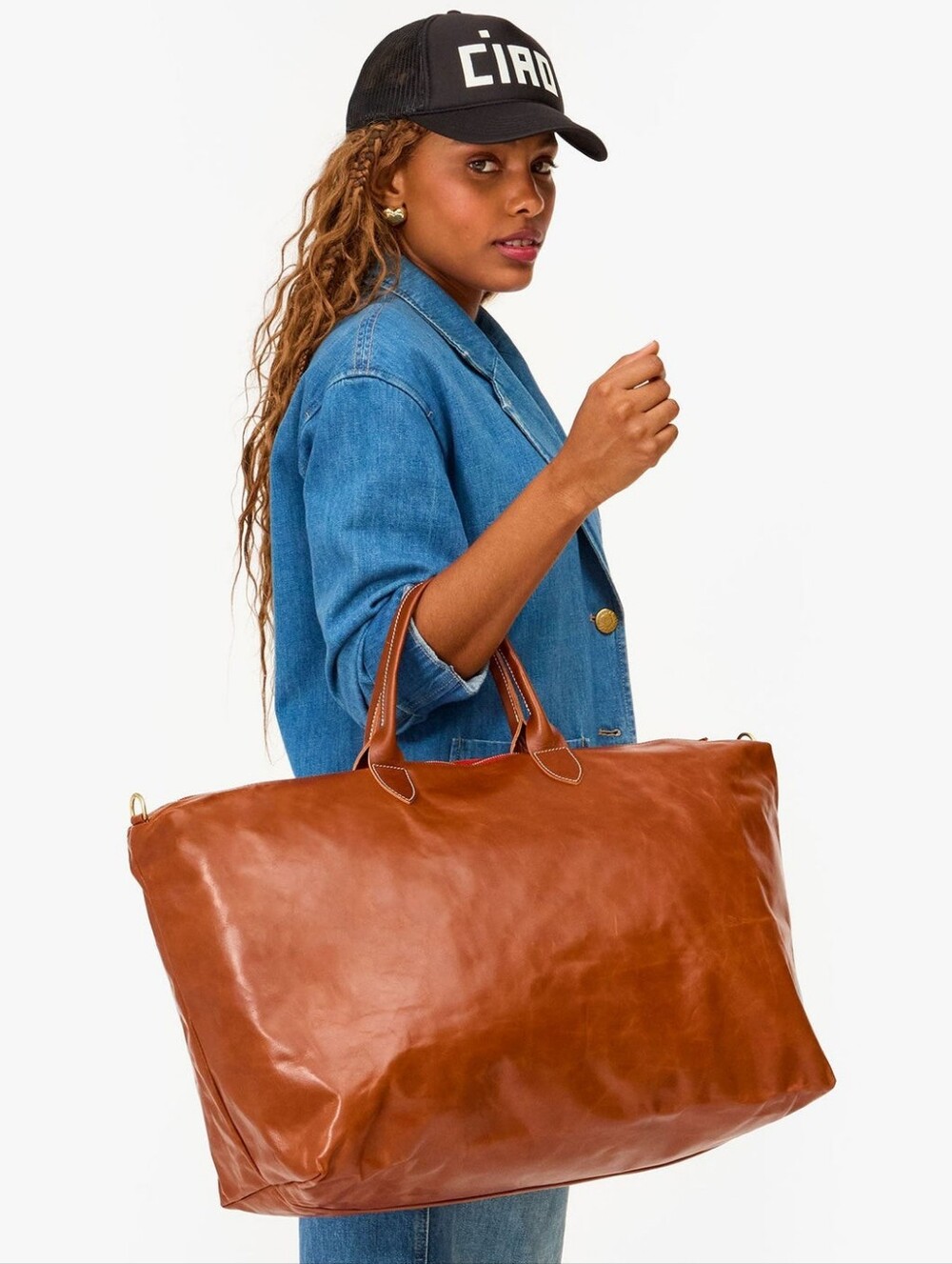 NEW *FLAWS* CLARE V WEEKENDER BAG - CAMEL